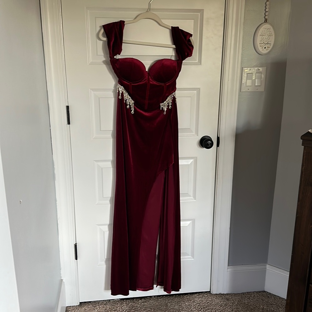 Gorgeous burgundy formal.